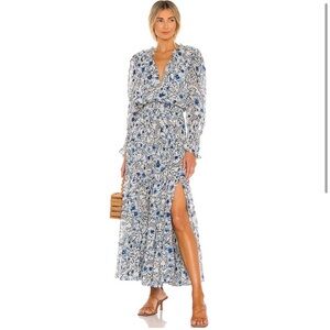 Misa Los Angeles Vida Dress Indigo Blooms